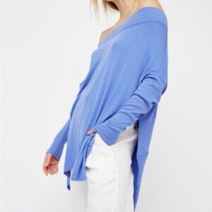 Free People We the Free Grapevine Asymmetrical Hem Tunic Periwinkle Size Small